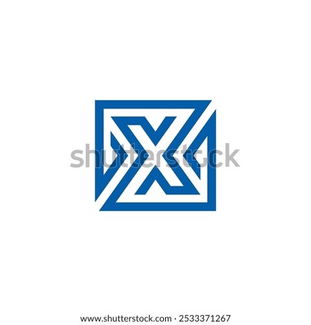 Square Letter X Logo design vector template