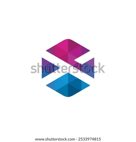 Hexagon Pixel Letter X Logo design vector template