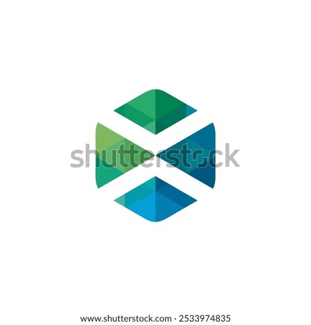 Hexagon Pixel Letter X Logo design vector template