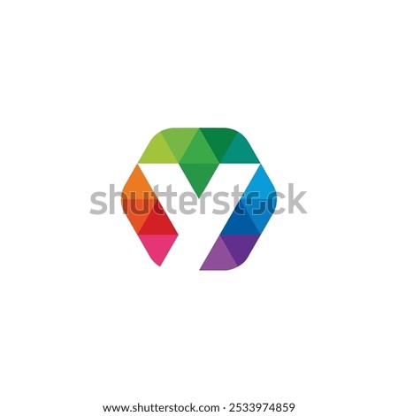 Colorful Hexagon Letter Y Logo design vector template