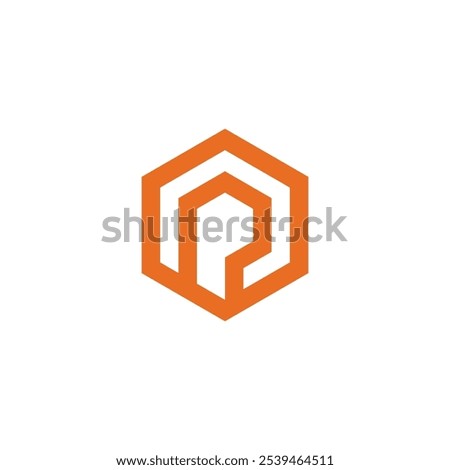 Hexagon Letter P Logo design vector template