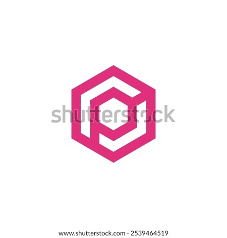 Hexagon Letter P Logo design vector template