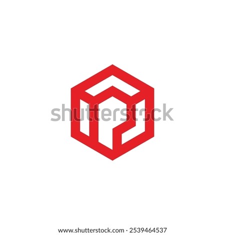 Hexagon Letter P Logo design vector template