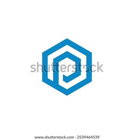 Hexagon Letter P Logo design vector template