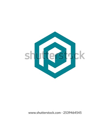 Hexagon Letter P Logo design vector template