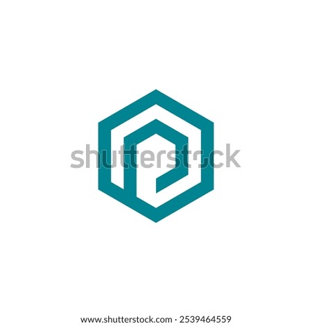 Hexagon Letter P Logo design vector template