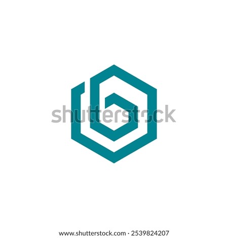 Hexagon Letter b Logo design vector template