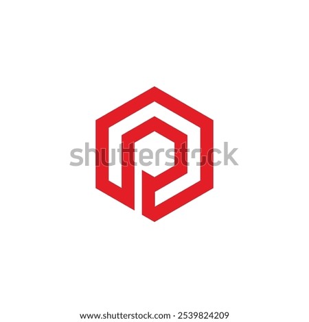 Hexagon Letter P Logo design vector template