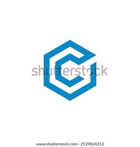 Hexagon Letter C Logo design vector template