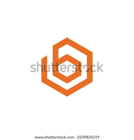 Hexagon Letter b Logo design vector template