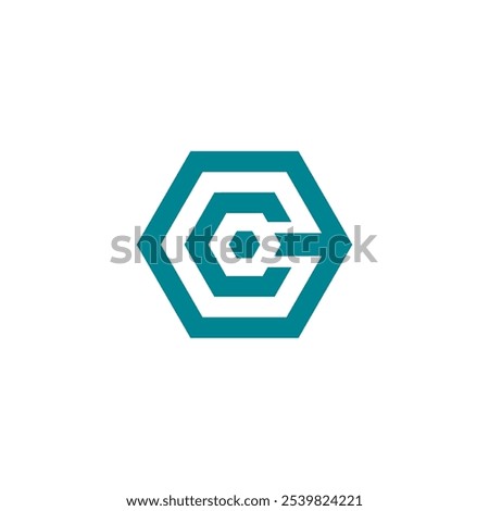 Hexagon Letter C Logo design vector template