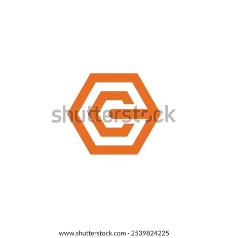 Hexagon Letter C Logo design vector template