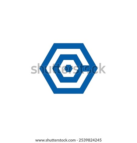 Hexagon Letter C Logo design vector template