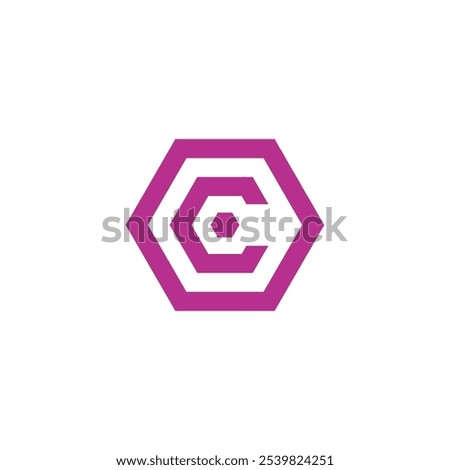 Hexagon Letter C Logo design vector template