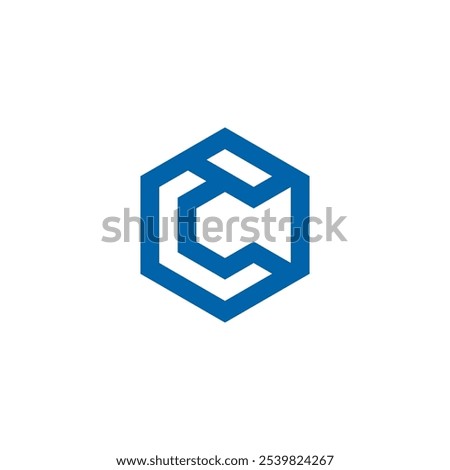 Hexagon Letter C Logo design vector template