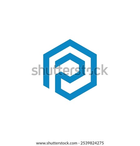 Hexagon Letter P Logo design vector template