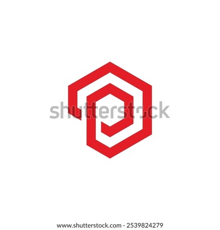 Hexagon Letter P Logo design vector template