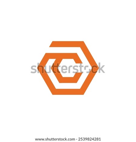 Hexagon Letter C Logo design vector template