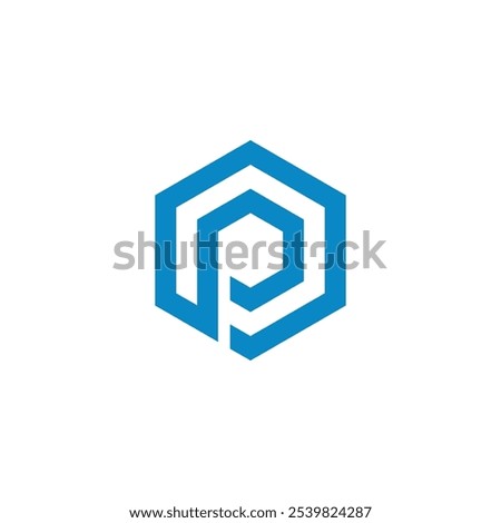 Hexagon Letter P Logo design vector template