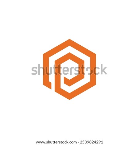 Hexagon Letter P Logo design vector template