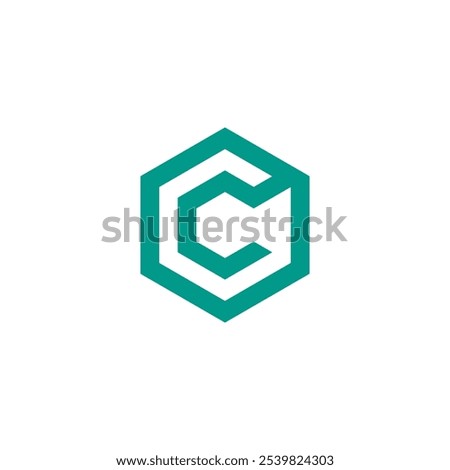 Hexagon Letter C Logo design vector template