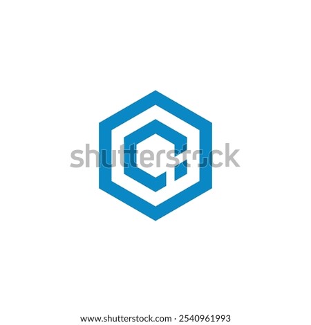 Hexagon Letter C Logo design vector template