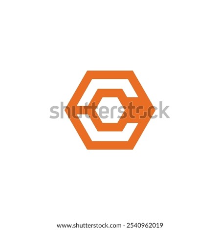 Hexagon Letter C Logo design vector template