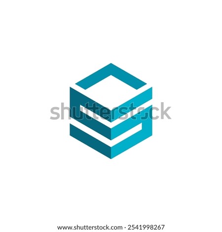 Cube Hexagon Letter S Logo design vector template