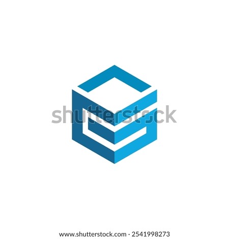 Cube Hexagon Letter G logo design vector template