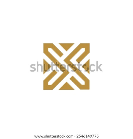 Square Letter X Logo design vector template