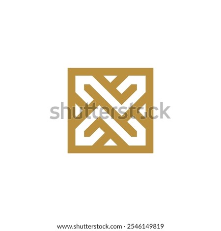 Square Letter X Logo design vector template