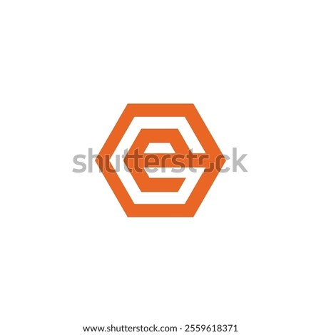 Hexagon Letter E Logo design vector template