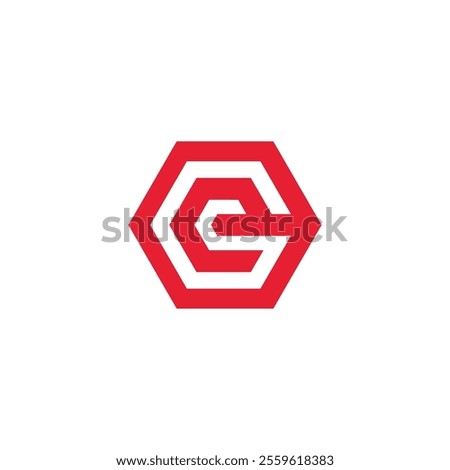 Hexagon Letter E Logo design vector template