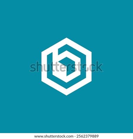 Abstract Hexagon Letter b logo design vector template