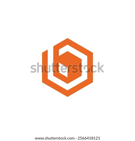 Hexagon Letter b Logo design vector template