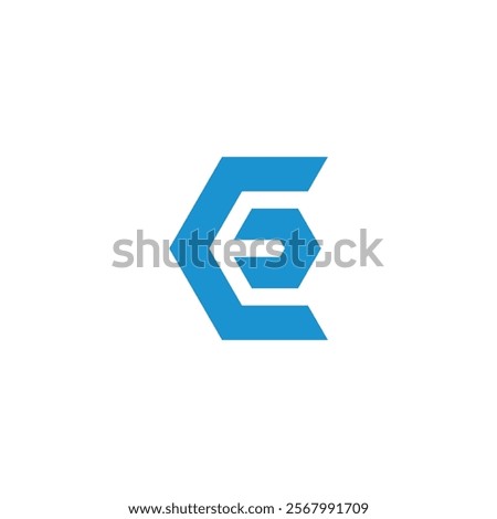 Abstract Hexagon Letter E Logo design vector template