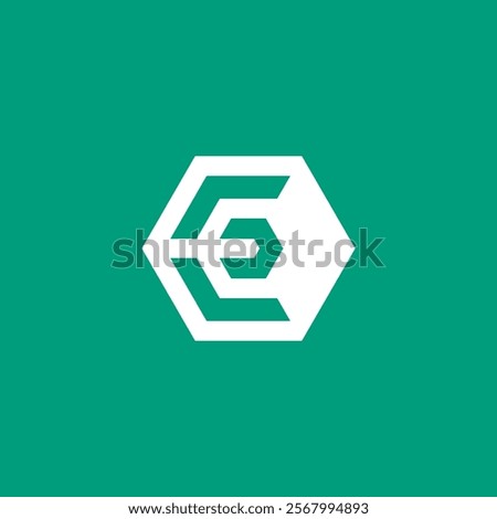 Abstract Hexagon Letter E Logo design vector template