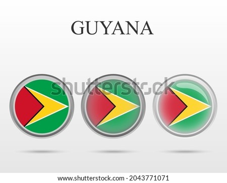 Flag of Guyana in the form of a circle