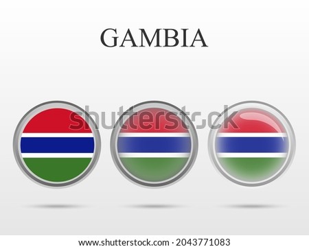 Flag of Gambia in the form of a circle