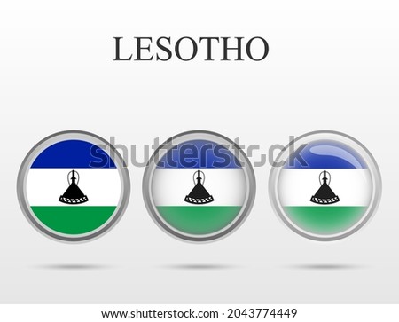 Flag of Lesotho in the form of a circle