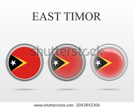 Flag of East Timor in the form of a circle