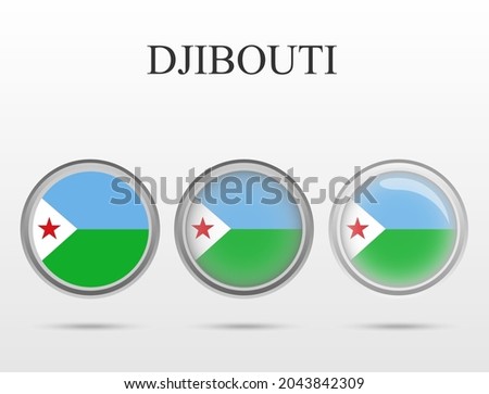 Flag of Djibouti in the form of a circle