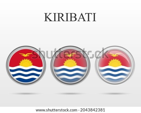 Flag of Kiribati in the form of a circle