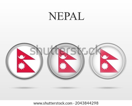 Flag of Nepal in the form of a circle