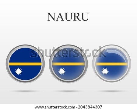 Flag of Nauru in the form of a circle