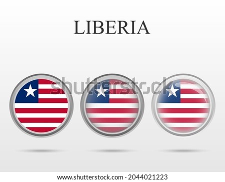 Flag of Liberia in the form of a circle