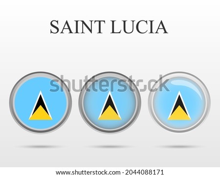 Flag of Saint Lucia in the form of a circle