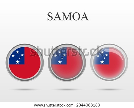 Flag of Samoa in the form of a circle