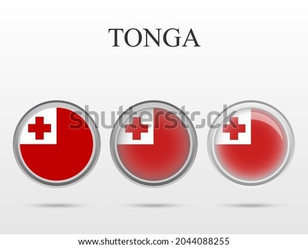 Flag of Tonga in the form of a circle