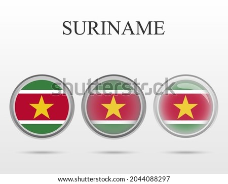 Flag of Suriname in the form of a circle